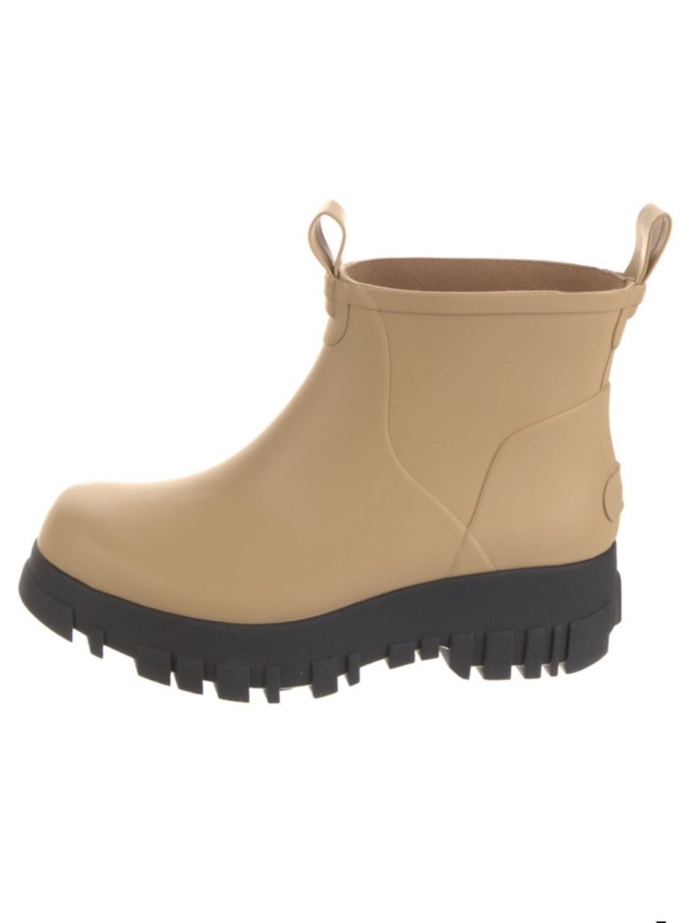 (GENTLY USED) Holzweiler Andy Tan Rubber Ankle Rain Boots Lug Sole 9